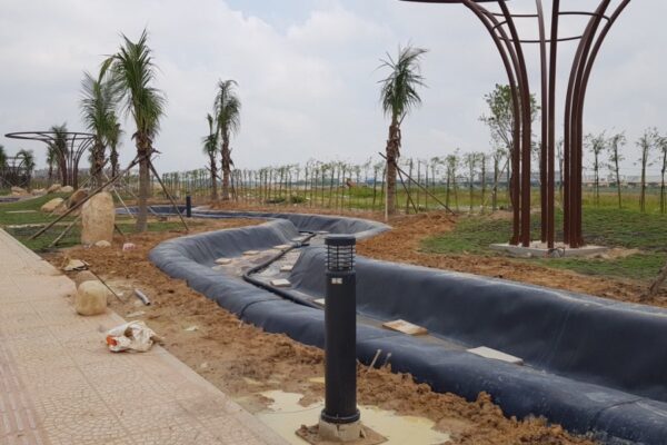 ứng dụng làm hồ nước cảnh quan của màng hdpe